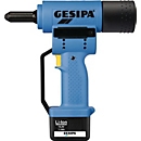 Cloueuse à rivets sans fil AccuBird® 7 pièces, 10 000 N, dans un coffret en plastique GESIPA