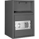 Coffre-fort Desposit Format Dinero 1 Elo, 14,6 l, charnières à droite, serrure électronique, clapet d'insertion, L 290 x P 290 x H 450 mm, gris graphite