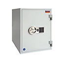 Coffre-fort FRS 51, résistance au feu LFS 60P selon EN 15659, niveau de sécurité S 2, serrure électronique, 2 étagères, L 445 x P 425 x H 510 mm, gris clair RAL 7035