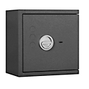 Coffre-fort Lyra 1, classe de résistance I selon EN 1143-1, volume 16 l, porte à charnières à droite, serrure à double panneton avec 2 clés, 1 tablette, y compris matériel d'ancrage, L 400 x P 270 x H 405 mm, gris graphite RAL 7024