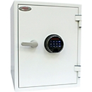 Coffret de protection incendie FS 1283 F, serrure à empreinte digitale, acier, blanc signalisation RAL 9003