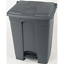 Collecteur de déchets à pédale en polyéthylène 70 L, gris