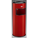 Collecteur de déchets/cendrier sur pied, rouge, 30 litres