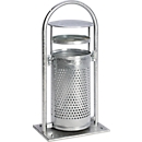 Collecteur de déchets - en acier - avec cendrier 65 L - galvanisé
