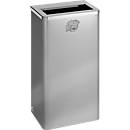 Collecteur de déchets mural et sur pied élégant, 40 litres, l.310 x P 220 x H 600 mm, inox