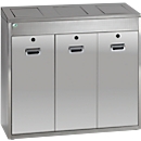 Collecteur de tri de matières recyclables VAR 3 x 48 litres, inox