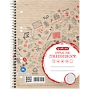College-onderlegger Herlitz Recycling, 80 vel, DIN A5+, 70 g/m², 6 gaten, spiraalbinding, OPTIK PAPER®, vierkant, linkermarge, veelkleurig