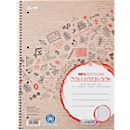 Collegeblock LANDRÉ Recycling, 80 Blatt, DIN A4+, 70 g/m², 4-fach gelocht, Spiralbindung, OPTIK PAPER®, kariert, Rand links, mehrfarbig