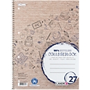 Collegeblock LANDRÉ Recycling, 80 Blatt, DIN A4+, 70 g/m², 4-fach gelocht, Spiralbindung, OPTIK PAPER®, Lineatur 27, blau