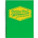 Collegeblock Pukka Pad Jotta Neon, Drahtbindung, 100 perforierte Blatt/200 Seiten, Format A4, kariert, grün