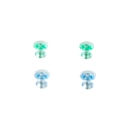 Colour design magnets, 4 pieces, made of transparent plastic