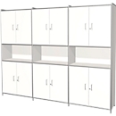 Combikast Toledo, met zicht-achterwand, afsluitbaar, 2 schuifladen, 5 ordnerhoogten, B 2360 x D 380 mm, wit
