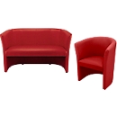 Complete aanbieding:  2 fauteuils + 1 tweezitsbank Club, rood