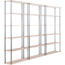 Complete aanbieding 3 boekenkasten, elk met 6 legborden (5 ordnerhoogten)