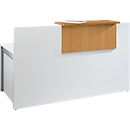 Comptoir Come-In, 1 étagère, droit, largeur 1600 mm, coloris blanc/hêtre 