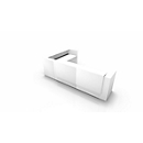 Comptoir en angle Spezia, l. 3655 x P 2055 x H 1130 mm, blanc/blanc