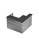 Comptoir en angle Tool, l. 1500 x P 1500 x H 1100 mm, anthracite/MDF argent