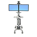 Computerwagen Ergotron Neo-Flex Dual WideView 24-194-055, für 2 Bildschirme, bis 45,4", bis 20,9 kg, höhenverstellbar, VESA, grau