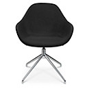 Conference chair Topstar Sitness Life 2.0, swivel/seat height adjustable, armrests, W 450 x D 390 x H 520-550 mm, 4-leg base, chrome-plated steel & fabric, black