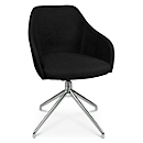 Conference chair Topstar Sitness Life 2.1, swivel/seat height adjustable, armrests, W 350-480 x D 460 x H 490-520 mm, 4-leg base, chrome-plated steel & fabric, black