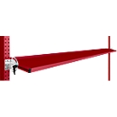 Consola de almacenamiento inclinable Manuflex, para serie Universal o Profi, profundidad útil 345 mm, para anchura de mesa 2000 mm, rojo rubí