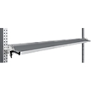 Console de rangement inclinable Manuflex, pour séries Universal ou Profi, profondeur utile 195 mm, pour largeur de table de 2000 mm, alu argent