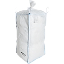 Container bag Schäfer Shop Genius Big Bag, with inlet/outlet, up to 1,25 t, 4 lifting loops, 1 piece, W 900 x D 900 x H 1750 mm, white