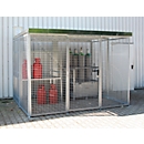 Contenedor de almacenamiento exterior para 104 botellas de gas, con techo