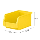 Contenedores SSI Schäfer serie PROFI LF 221, polipropileno, L 234 x An 150 x Al 122 mm, 2,7 l, amarillo