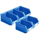 Contenedores SSI Schäfer serie PROFI LF 321, polipropileno, L 343 x A 209 x A 145 mm, 7,5 l, azul, 5 unidades