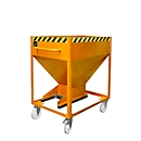 Conteneur à bascule SR-D 375, charge maximale 375 kg, avec roulettes et fermeture à glissière, L 780 x H 1230 mm, acier, jaune-orange RAL 2000