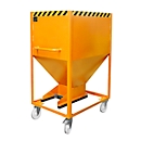 Conteneur à bascule SR-D 600, charge max. 600 kg, avec roulettes et fermeture à glissière, L 780 x H 1610 mm, acier, jaune-orange RAL 2000