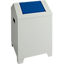 Conteneur à déchets, tôle d'acier, gris, 73 l, L 400 x P 400 x H 680 mm, couvercle à charnières