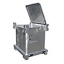 Conteneur pour déchets dangereux BAUER SAP 450, en tôle d'acier, galvanisé à chaud, empilable, L 1200 x P 1000 x H 835 mm