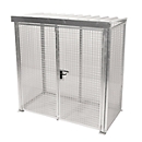 Conteneur de stockage extérieur, pour l'extérieur, avec toit et porte double battant, galvanisé, pour 32 bouteilles