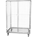Conteneur sur roulettes antivol, acier, dimensions euro, 800 x 1200 x 1820 mm