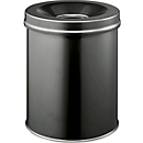 Corbeille à papier SAFE auto-extinguible, 15 litres, Ø 260 x H 357 mm, noir
