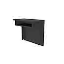 Counter element for reception counter Basic C, movable, with shelf, W 670 x D 360 x H 620 mm, total height on side 1100 mm, graphite