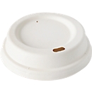 Couvercle à dôme pour gobelet Papstar Pure Zero, adapté au micro-ondes, Ø 80 x H 25 mm, en carton de canne à sucre certifié FSC®, crème, 50 pièces