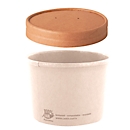 Couvercle Papstar pure, pour gobelet à soupe, Ø 115 mm, 25 pcs., compostable, carton de fibres fraîches, brun