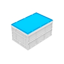 Couvercle pour bac pliable 600 x 400 mm, bleu