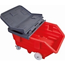 Couvercle pour chariot basculant et conteneur basculant asecos 750 l, polyéthylène, gris