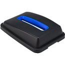 Couvercle pour poubelle Schäfer Shop Select de 60 l, avec ouverture à fente, L 450 x P 335 x H 50-100 mm, plastique, bleu