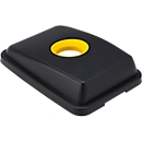 Couvercle pour poubelle Schäfer Shop Select de 60 l, avec ouverture ronde, L 450 x P 335 x H 50-100 mm, plastique, jaune