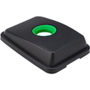 Couvercle pour poubelle Schäfer Shop Select de 60 l, avec ouverture ronde, L 450 x P 335 x H 50-100 mm, plastique, vert
