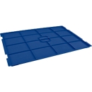 Couvercle RL-KLT-D 65 PP, pour bacs pour petites pièces R/RL-KLT, l. 600 x P 400 mm, bleu