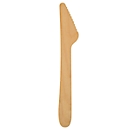Couverts jetables Papstar Pure, couteau, L 165 mm, biodégradable, en bois de bouleau certifié FSC®, brun clair, 100 pièces