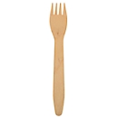 Couverts jetables Papstar Pure, fourchettes, L 165 mm, biodégradables, en bois de bouleau certifié FSC®, brun clair, 100 pièces