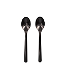 Couverts réutilisables Papstar, cuillère à café, 50 pièces, lavable au lave-vaisselle, recyclable, PP organique, noir