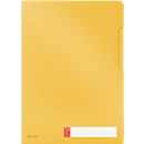 Couverture transparente Leitz® Cosy Privacy, opaque, format A4, jusqu'à 40 feuilles, avec étiquette, 3 pièces, jaune